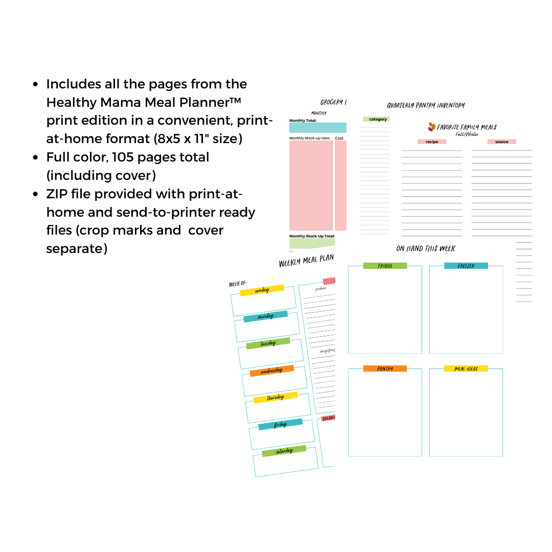 The Healthy Mama Meal Planner™️ DIGITAL (print-at-home)